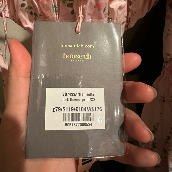 House of CB - Henrietta pink flower print top XS - Picture 2 of 4